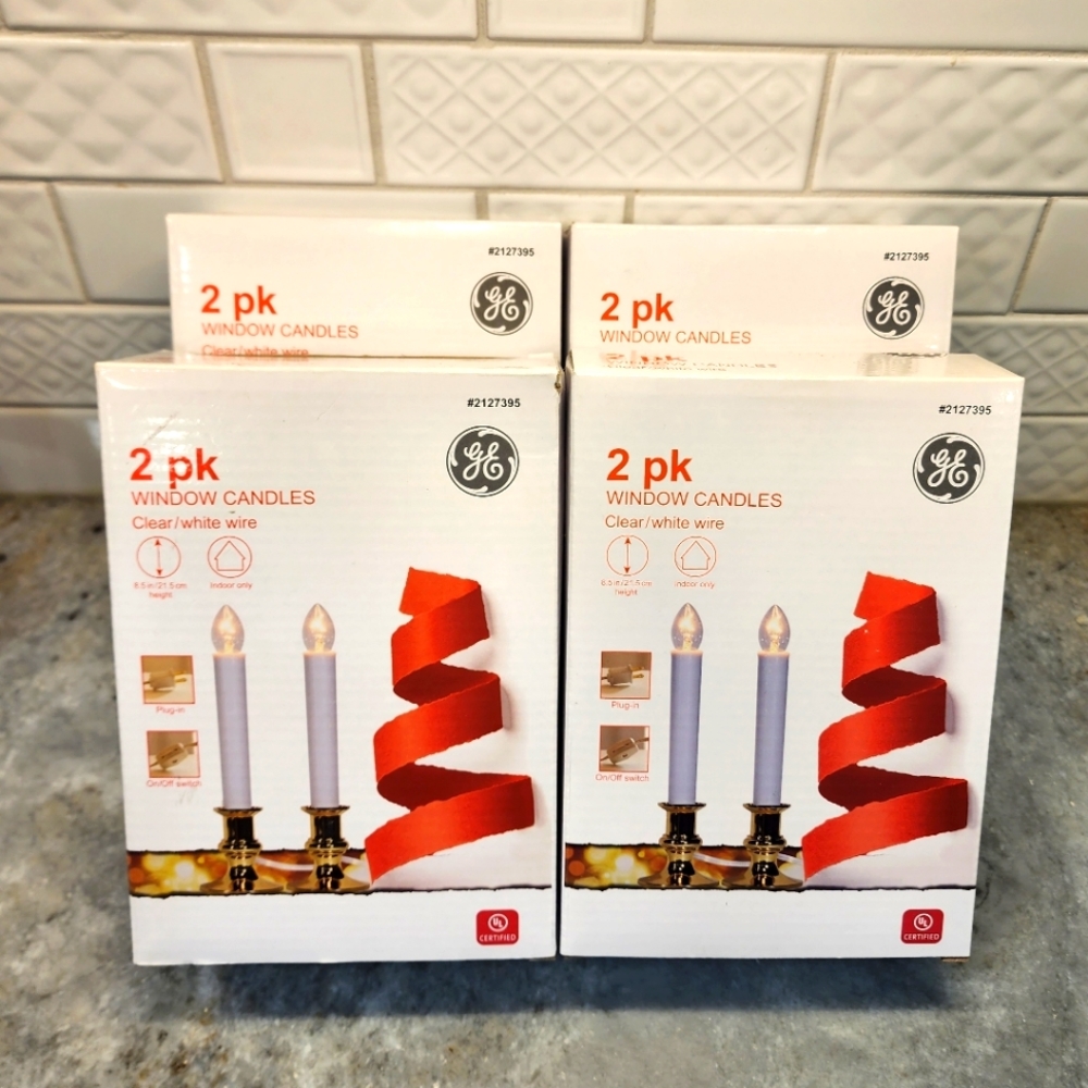 GE window Christmas candles *four packages, 8 candles in total*
